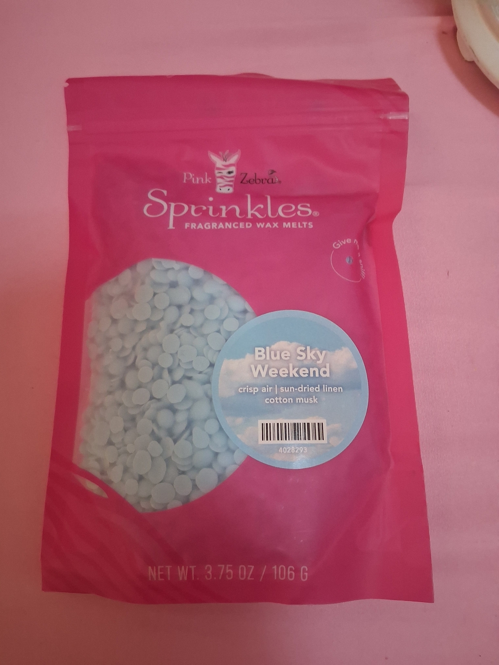 Pink Zebra Sprinkles Blue Sky Weekend Fragranced Wax Melts - Pink & Blue